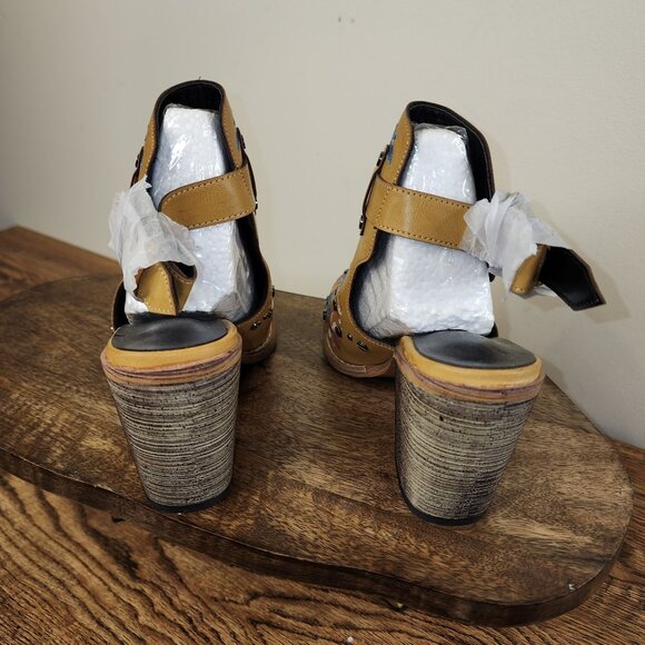 Embroidered Chunky Block Heel Boot with Adjustable Buckle - Picture 4 of 13